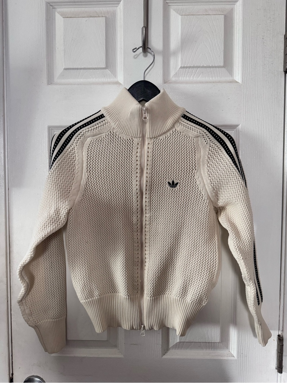 KNITTED CROCHET FIREBIRD TRACK TOP Wonder White Cream - Picture 13 of 16
